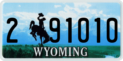 WY license plate 291010