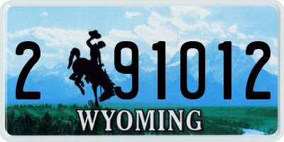 WY license plate 291012