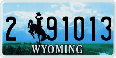 WY license plate 291013