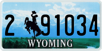 WY license plate 291034