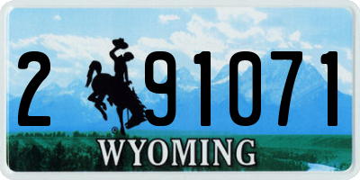 WY license plate 291071