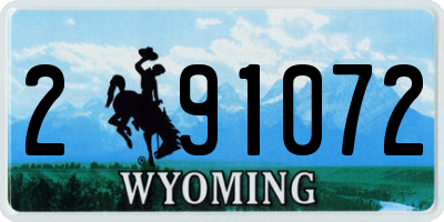 WY license plate 291072