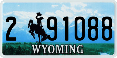 WY license plate 291088