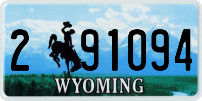 WY license plate 291094