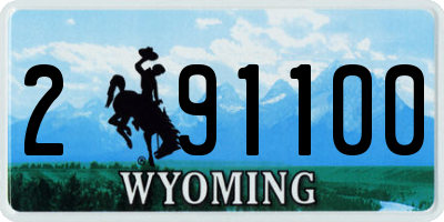 WY license plate 291100