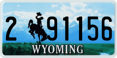 WY license plate 291156