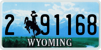 WY license plate 291168