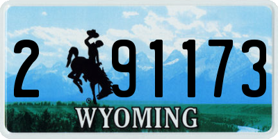 WY license plate 291173