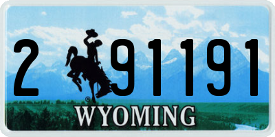 WY license plate 291191