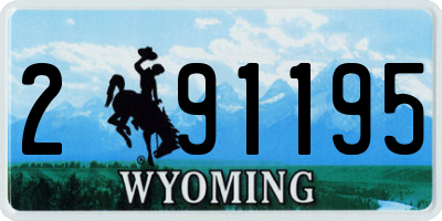 WY license plate 291195
