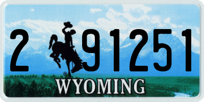 WY license plate 291251