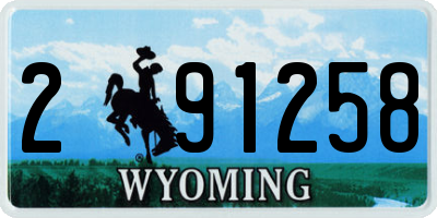 WY license plate 291258