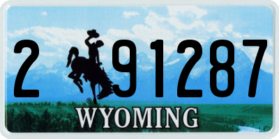 WY license plate 291287