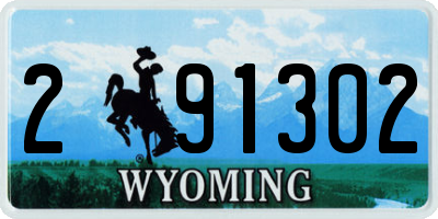 WY license plate 291302