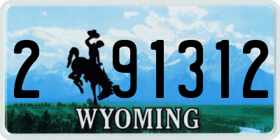 WY license plate 291312