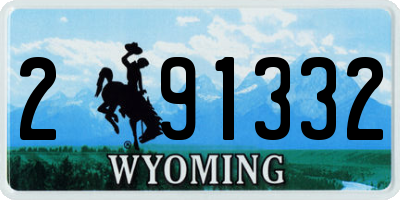 WY license plate 291332
