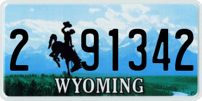 WY license plate 291342