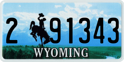 WY license plate 291343