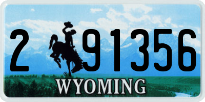 WY license plate 291356
