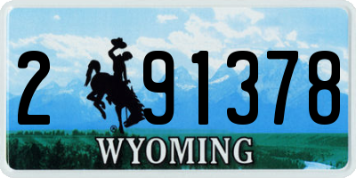 WY license plate 291378