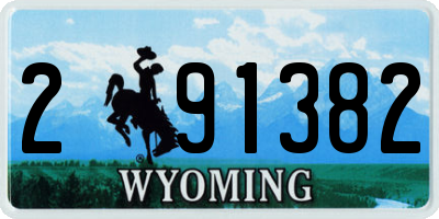 WY license plate 291382
