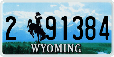 WY license plate 291384