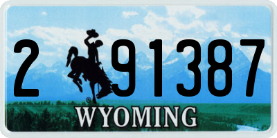WY license plate 291387