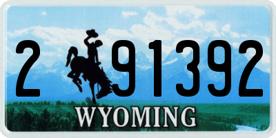 WY license plate 291392