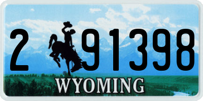 WY license plate 291398