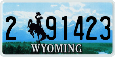 WY license plate 291423