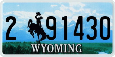 WY license plate 291430