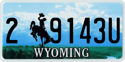 WY license plate 29143U