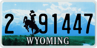 WY license plate 291447