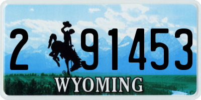 WY license plate 291453