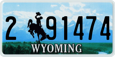 WY license plate 291474