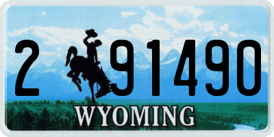 WY license plate 291490