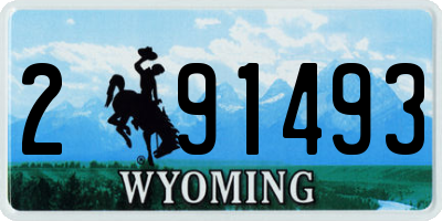 WY license plate 291493