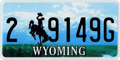 WY license plate 29149G