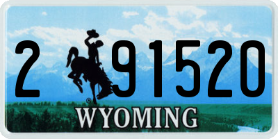 WY license plate 291520