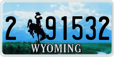 WY license plate 291532