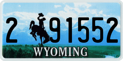 WY license plate 291552