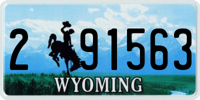 WY license plate 291563