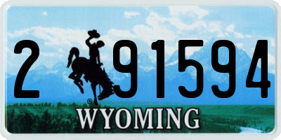 WY license plate 291594