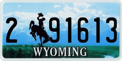 WY license plate 291613
