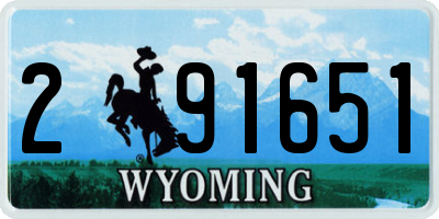 WY license plate 291651