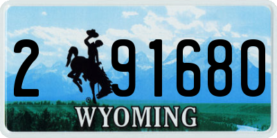 WY license plate 291680