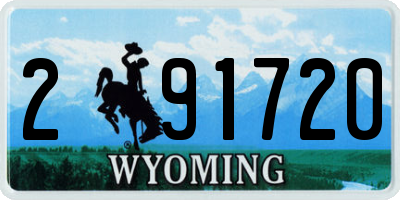 WY license plate 291720