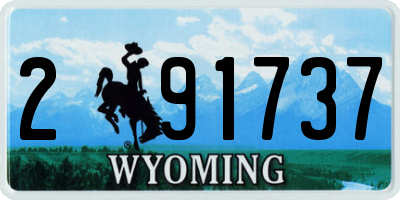 WY license plate 291737