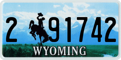 WY license plate 291742