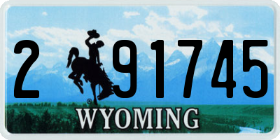 WY license plate 291745